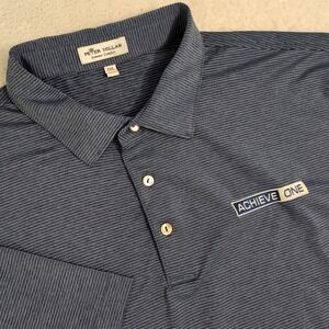 Peter Miller Summer Comfort Golf Polo Men's 2XL Blue Striped Achieve One Stretch